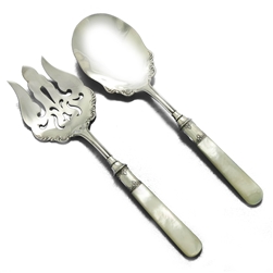 Pearl Handle Salad Serving Spoon & Fork