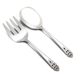 Queen's Lace by International, Sterling Salad Serving Spoon & Fork