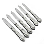Rosemary by Rockford, Silverplate Fruit Knives, Set of 6, Hollow Handle, Monogram W
