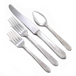 Royal Rose by Nobility, Silverplate 4-PC Setting, Dinner Size, French Blade