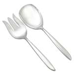 Silver Rhythm by International, Sterling Salad Serving Spoon & Fork