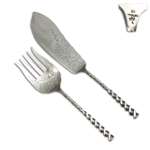 Twist Handle, Square by Whiting Div. of Gorham, Sterling Fish Serving Fork & Slice