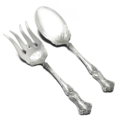 Vintage by 1847 Rogers, Silverplate Salad Serving Spoon & Fork, Flat Handle