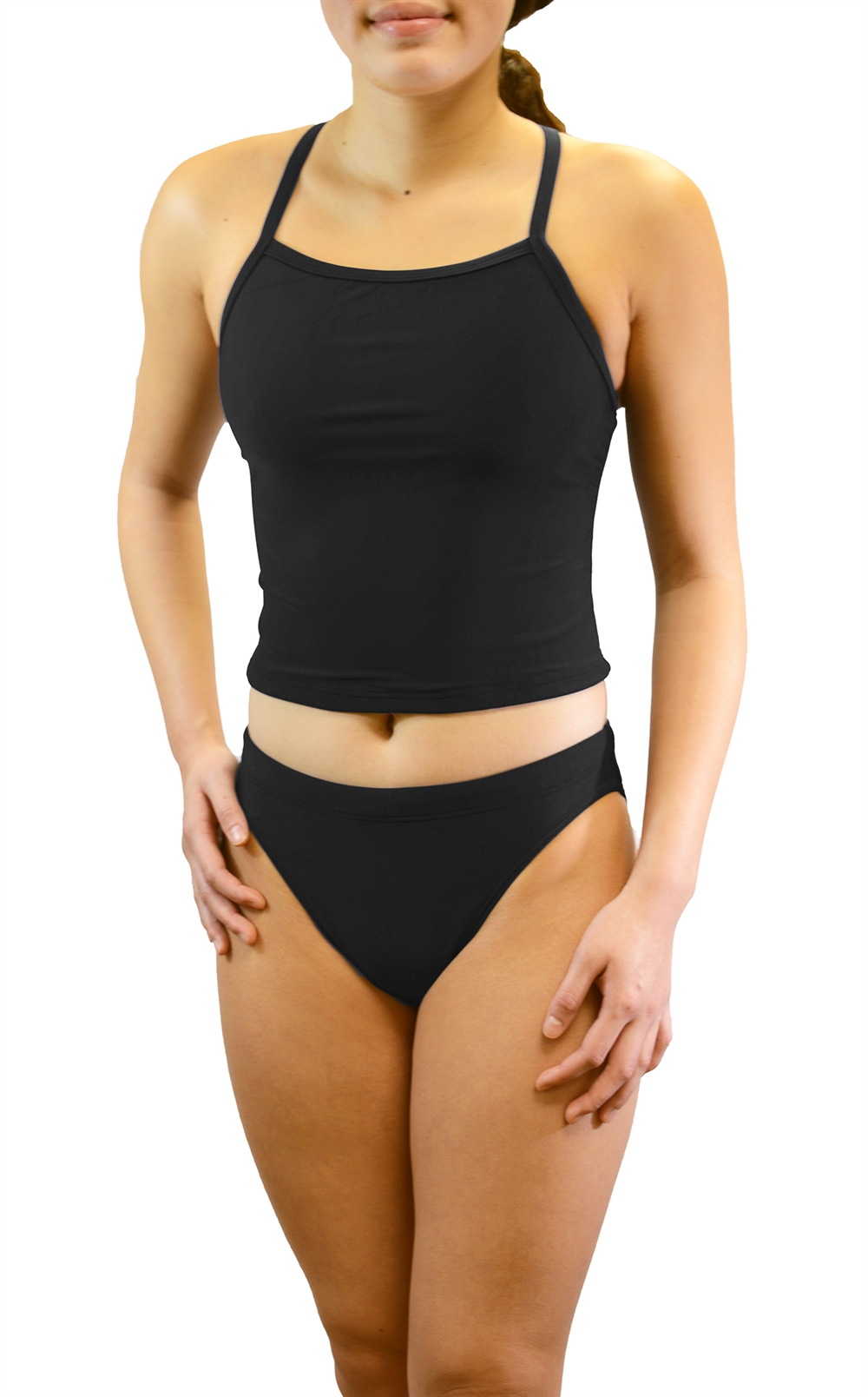 Female Solid Tankini Swim Suit