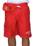 Adoretex Men's Guard Swimwear Board Shorts Set with Hip Bag, Whistle with Lanyard