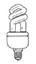 5 Watt mini-mini CFL lamp
