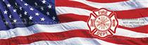 US Flag Maltese Cross Fire Fighter Rear Window Graphic