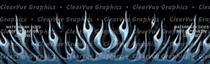 Flame Up Blue Rear Window Graphic