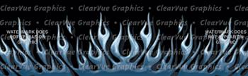 Flame Up Blue Rear Window Graphic