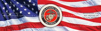 U.S. Marines Retired Military Rear Window Graphic