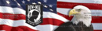 US Flag 1 with POWMIA Patriotic Rear Window Graphic