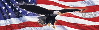 Eagle in Flight Flag Patriotic Rear Window Graphic