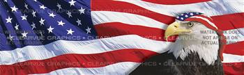 Flag 2 w/ Eagle & Band Patriotic Rear Window Graphic