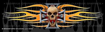 Pistons Skull 2 Tattoo Rear Window Graphic