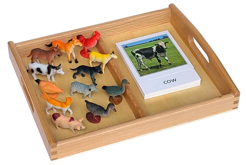 12 Farm Animal Models with Tray & Cards