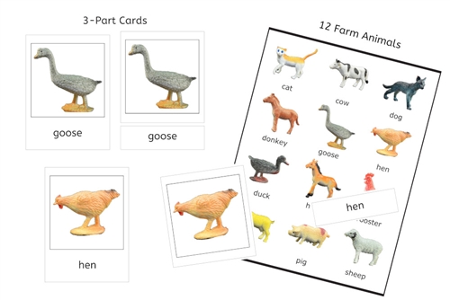 Farm Animals 3-Part Cards (PDF)