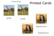 12 Wild Animals 3-Part Cards