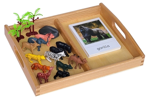 12 Wild Animal Models with Tray and Cards