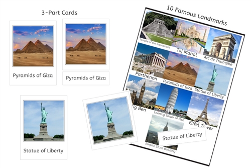 10 Famous Landmarks 3-Part Cards (PDF)