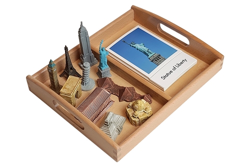 10 Famous Landmark Models with 2-Compartment Tray and Cards