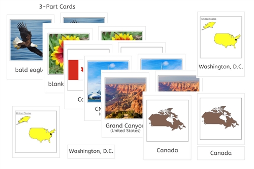 North America 3-Part Cards Bundle (PDF)