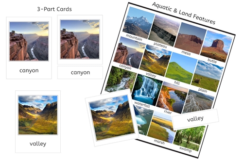 Aquatic & Land Feature 3-Part Cards (PDF)