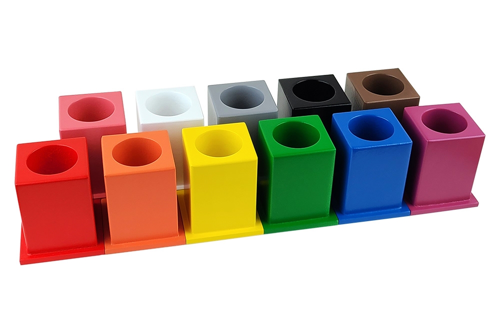 Set of 11 Colored Pencil Holders - IFIT Montessori