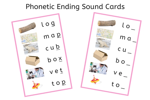 Pink Ending Sound Cards (PDF)