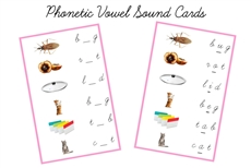 Pink Vowel Sound Cards, Cursive (PDF)