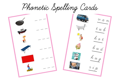 Pink Spelling Cards, Cursive (PDF)