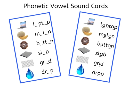 Blue Vowel Sound Cards (PDF)