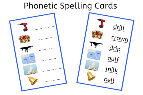Blue Spelling Cards (PDF)