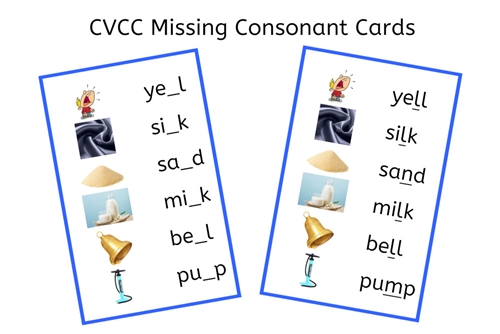 Blue CVCC Missing Consonant Cards (PDF)