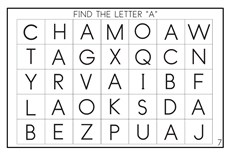 Letter Search Worksheets - Capital Case, Print (PDF)