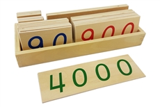 IFIT Montessori: Large Wooden Number Cards with Box (1-4000) (Clearance)
