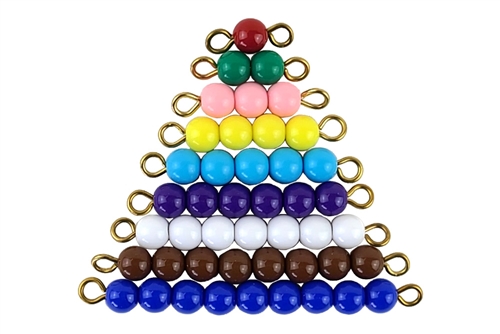 IFIT Montessori: 1-9 Colored Bead Stairs - 1 Set (N Beads)