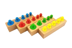 IFIT Montessori: Color Knobbed Cylinder Blocks (Mini)