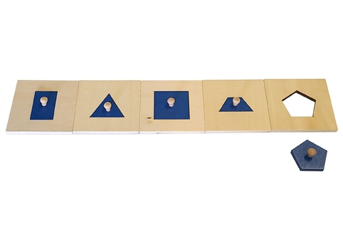 IFIT Montessori: 5 Geometric Insets with Frame (Clearance)