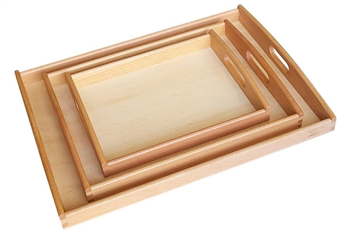 IFIT Montessori: 3 Wooden Trays with Handles