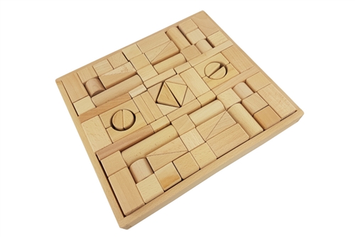 75 Wood Building Blocks with Tray