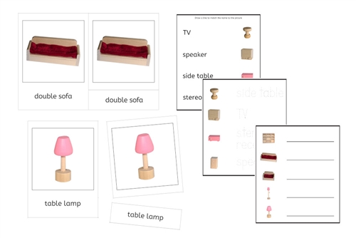 Pink Living Room Language Exercise Cards - Set A (PDF)