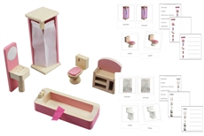 Pink Bathroom Set & PDF Language Exercise Cards