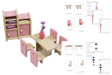 Pink Dining Room Set & PDF Language Exercise Cards