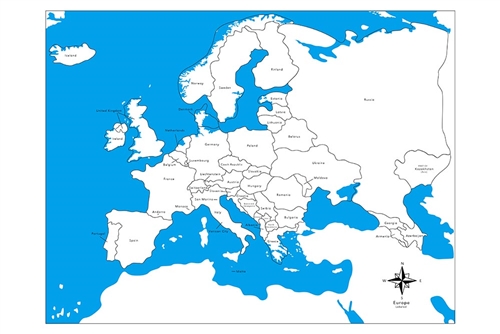 IFIT Montessori: Labeled Europe Control Map