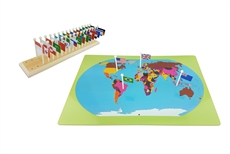 IFIT Montessori: World Map, Flags and Stand