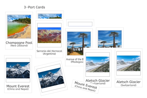 World Natural Wonders 3-Part Cards Bundle