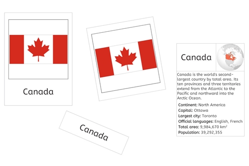 Flags of North America 3-Part Cards and Fact Cards (PDF)