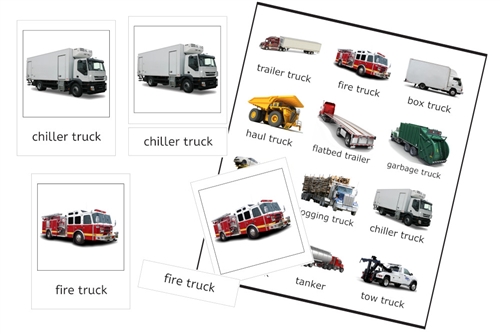 Trucks 3-Part Cards - Set A (PDF)
