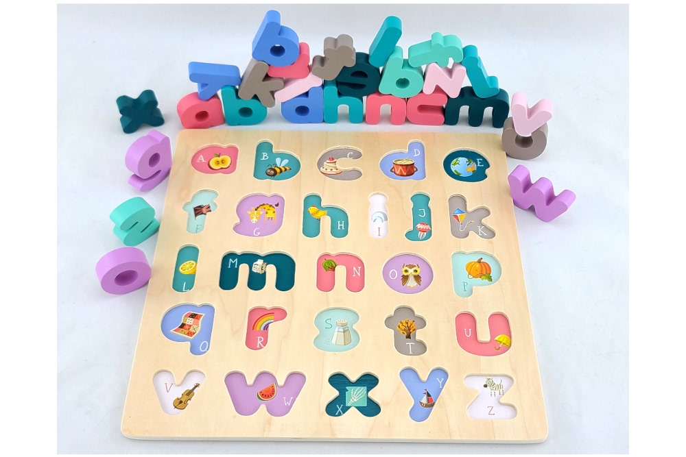 Lower Case Wooden Alphabet Puzzle - IFIT Montessori