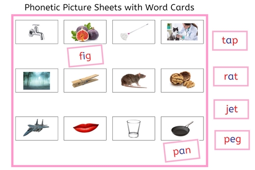 Pink Picture Sheets with Word Cards (PDF)